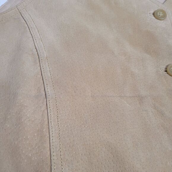 VINTAGE 90s vest‎ boxy tan leather southwestern button up XL - Picture 4 of 8